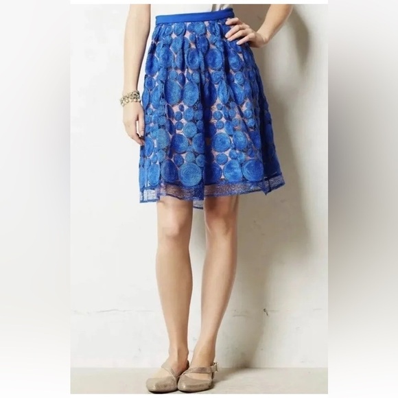 Anthropologie‎ Eva Franco Blue Albastru Skirt sz 4P - Picture 5 of 8